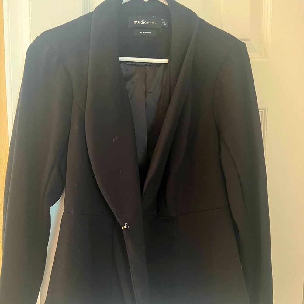 Black peplum blazer. Like new